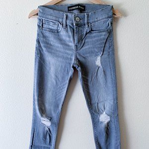 Express 0R Skinny Ankle Legging Mid Rise Gray